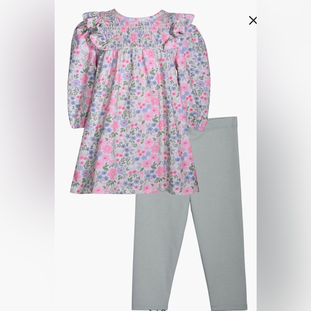 Bonnie Jean Kids' Smocked Tunic & Pants Set. Size 4.